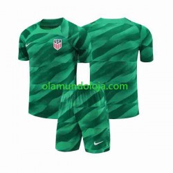 Camisola Estados Unidos Guarda-redes Criança Equipamento Primeiro 2023-2024 Manga Curta